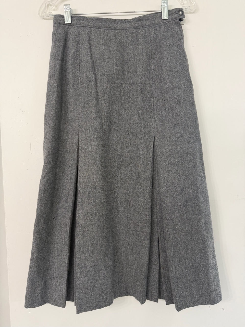 Pendleton 100% Wool Lined Gray Pleated A-Line midi skirt vintage Women’s size 8